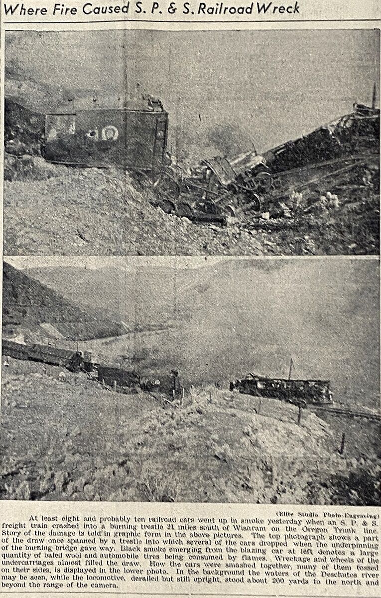 The Dalles history train wreck 1942